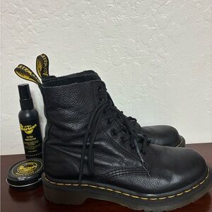 Dr. Martens Black Textured Boots